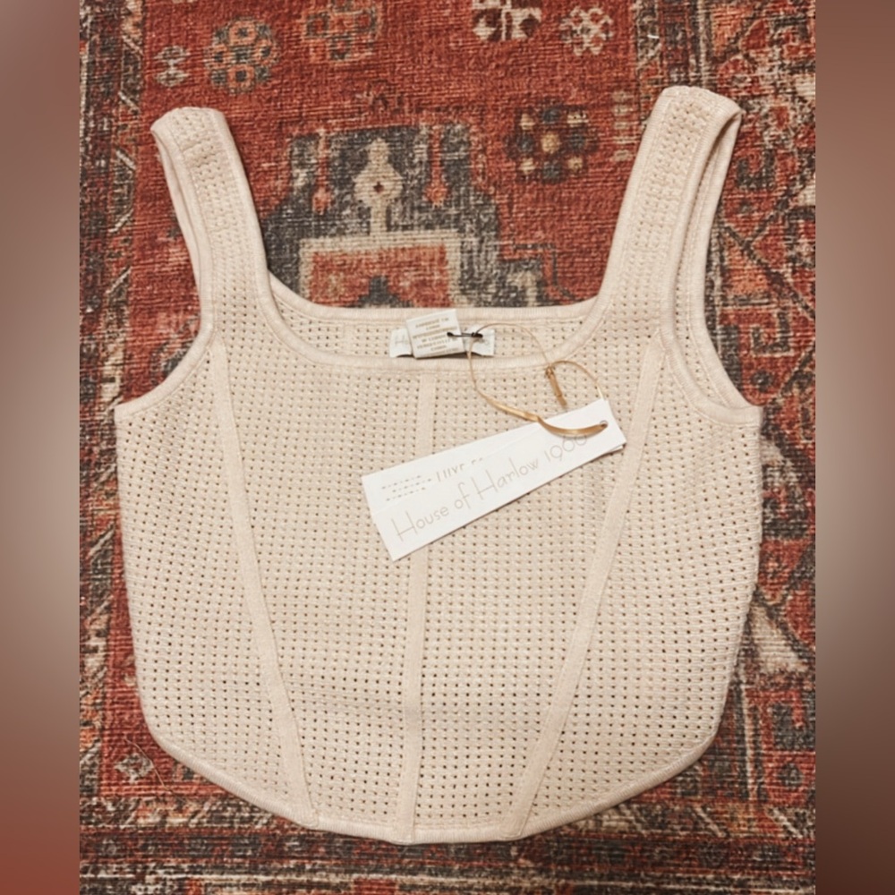 NWT House of Harlow 1960 crochet corset top